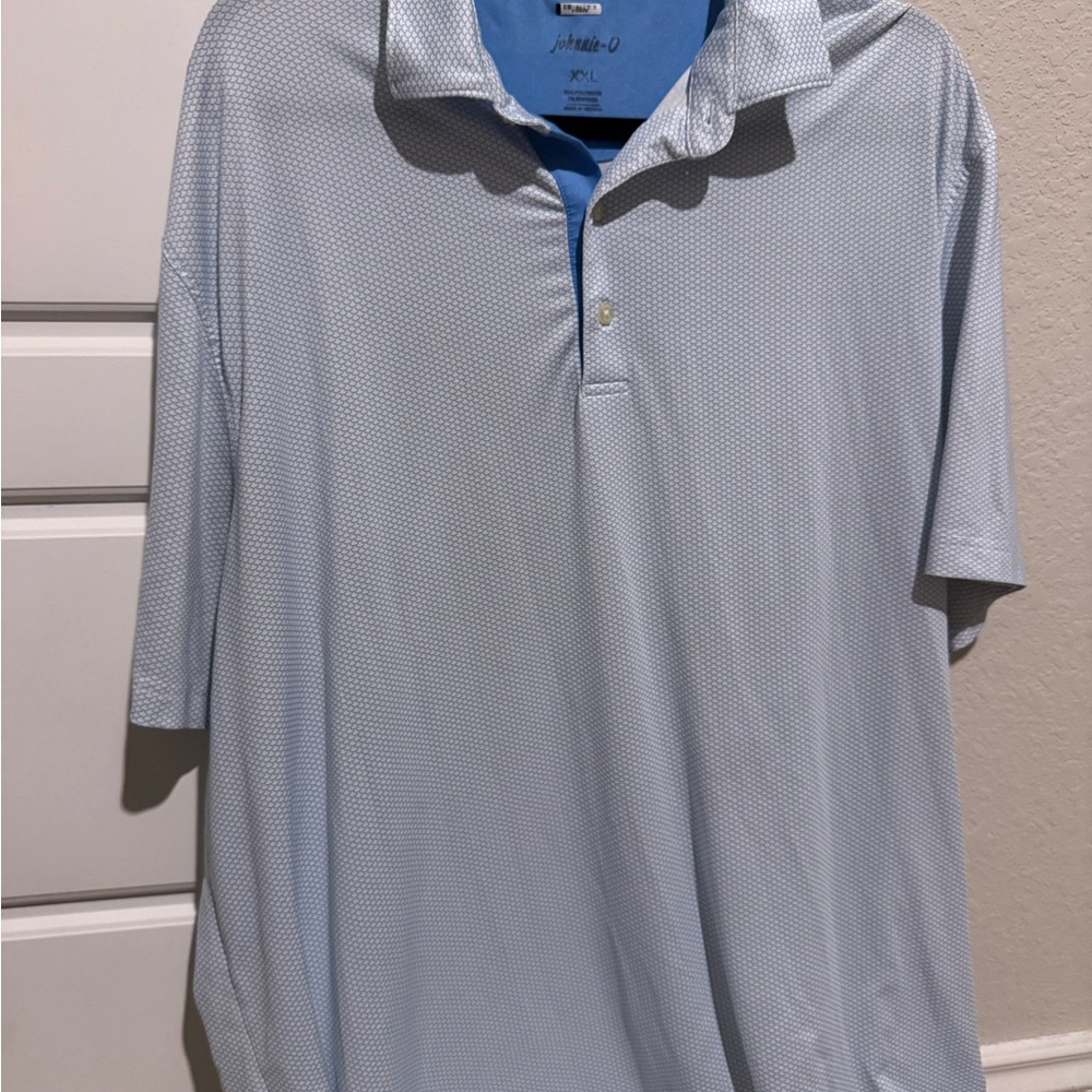 johnnie-O Blue Polo Shirt Moisture-Wicking Casual Wear